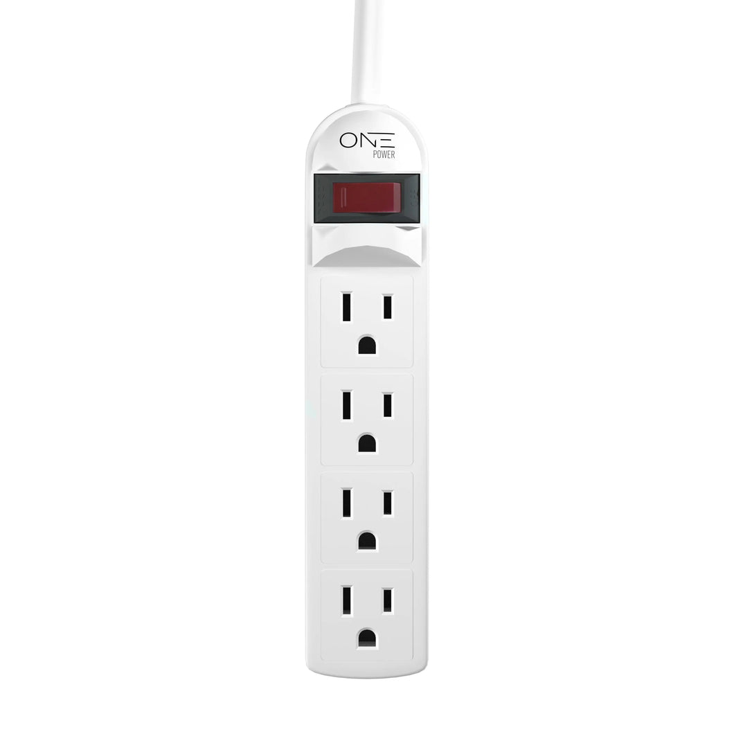 ONE Power 4 Outlet Power Strip with 2 Foot Extension Cord