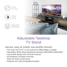 Load image into Gallery viewer, ProMounts Tabletop TV Stand Mount Height Adjustable Brackets for Displays 13”-72” (AMSF6401-X2)
