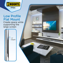 Load image into Gallery viewer, ProMounts Flat / Fixed TV Wall Mount for 42&quot; to 84&quot; TVs, Holds Up to 143lbs (FF64)
