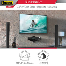 Load image into Gallery viewer, ProMounts Durable Single Glass AV Wall Shelf, Supports up to 17.6lbs Max Weight (FSH1)
