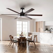 Load image into Gallery viewer, ProMounts 60 in. WIFI 6-Blade Smart Ceiling Fan with Reversible Motor, 6 Speeds and 3 Color Temperatures, App Control, Walnut
