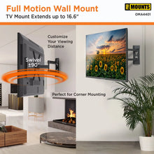 Load image into Gallery viewer, ProMounts Small Articulating / Full-Motion TV Wall Mount for  24’’- 60’’ and up to 88lbs  (OMA4401)
