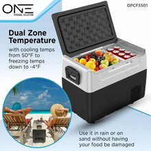 Load image into Gallery viewer, ONE Products Dual Zone Camping Fridge with Freezer and App Control
