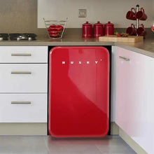 Load image into Gallery viewer, Husky 106L Retro Style 3.74 C.ft. Freestanding Under-Counter Mini Fridge in Red
