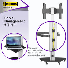 Load image into Gallery viewer, ProMounts Portrait/Landscape Rolling TV Stand Mount For 32&quot;-84&quot; TVs Holds Up To 88Lbs
