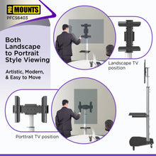 Load image into Gallery viewer, ProMounts Portrait/Landscape Rolling TV Stand Mount For 32&quot;-84&quot; TVs Holds Up To 88Lbs
