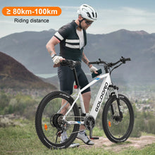 Load image into Gallery viewer, Goldoro Electric Bike 26&quot; X7 Aluminum Alloy Mountain Bike, 250W/36V, MAX 18 MPH, 21 speed with Alloy Wheels (White)
