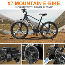Load image into Gallery viewer, Goldoro Electric Bike 26&quot; X7 Aluminum Alloy Mountain Bike, 250W/36V, MAX 18 MPH, 21 speed with Alloy Wheels
