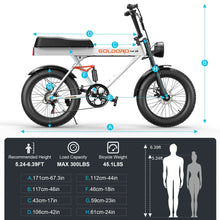 Load image into Gallery viewer, Goldoro Electric Bike for Adults 500W, 20 Inch Fat Tire Ebike 31 MPH &amp; 50-60 Miles Commuter E Bike, 48V 20AH Electric Bicycle (White)
