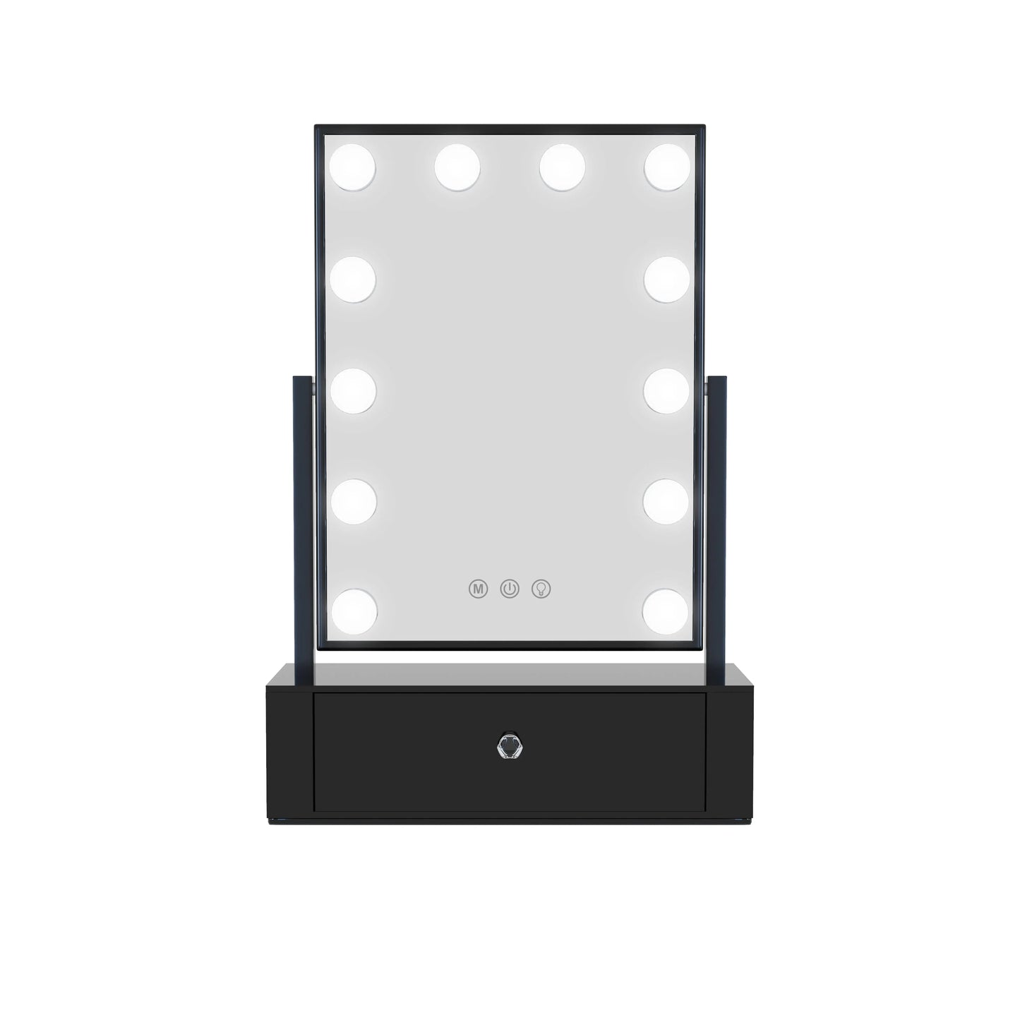ONE Personal Collection LED Makeup Mirror with Drawer (Black)