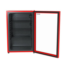 Load image into Gallery viewer, Husky 131L Beverage Refrigerator 4.6 C.ft. Freestanding Mini Fridge With Glass Door in Red
