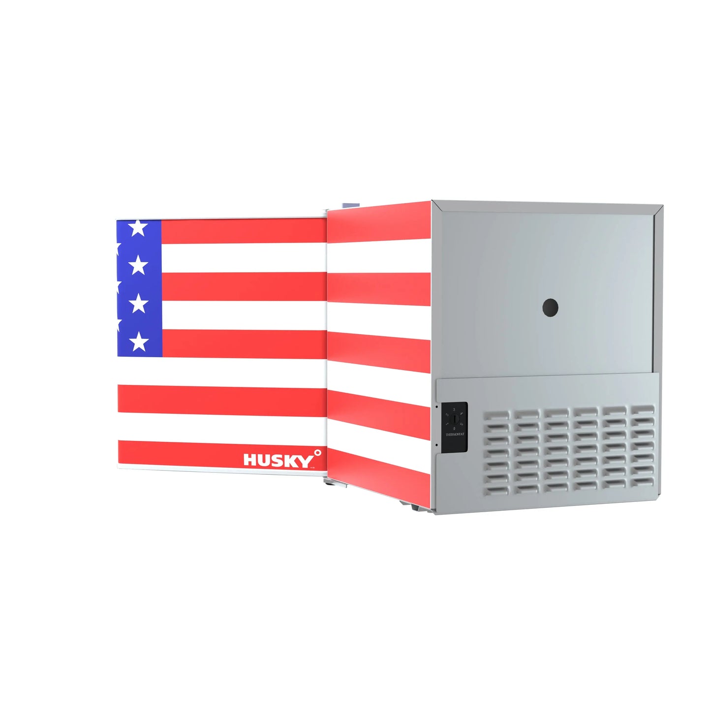 Husky 43L Solid Door 1.5 C.ft. Freestanding Counter-Top Mini Fridge (American Flag)