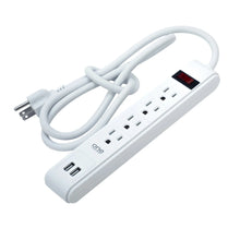 Load image into Gallery viewer, 4 Outlet, 2 USB-A Surge Protector Power Strip with 450 Joules Protection (PSS421) freeshipping - One Products
