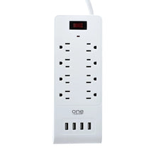 Load image into Gallery viewer, 8 Outlet, 4 USB-A Surge Protector Power Strip with 1800 Joules Protection (PSS841) freeshipping - One Products
