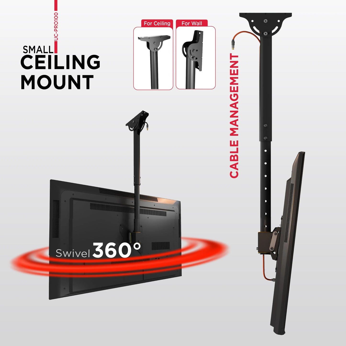 ProMounts Articulating / Full Motion TV Ceiling Mount  for 23" to 42" TVs Up to 110lbs (UC-PRO100)