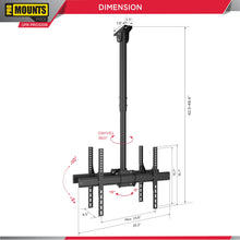 Load image into Gallery viewer, ProMounts Double Sided TV Ceiling Mount for 32”-85” Screens Holds up to 88 lbs on Each Side (UC-PRO320B)
